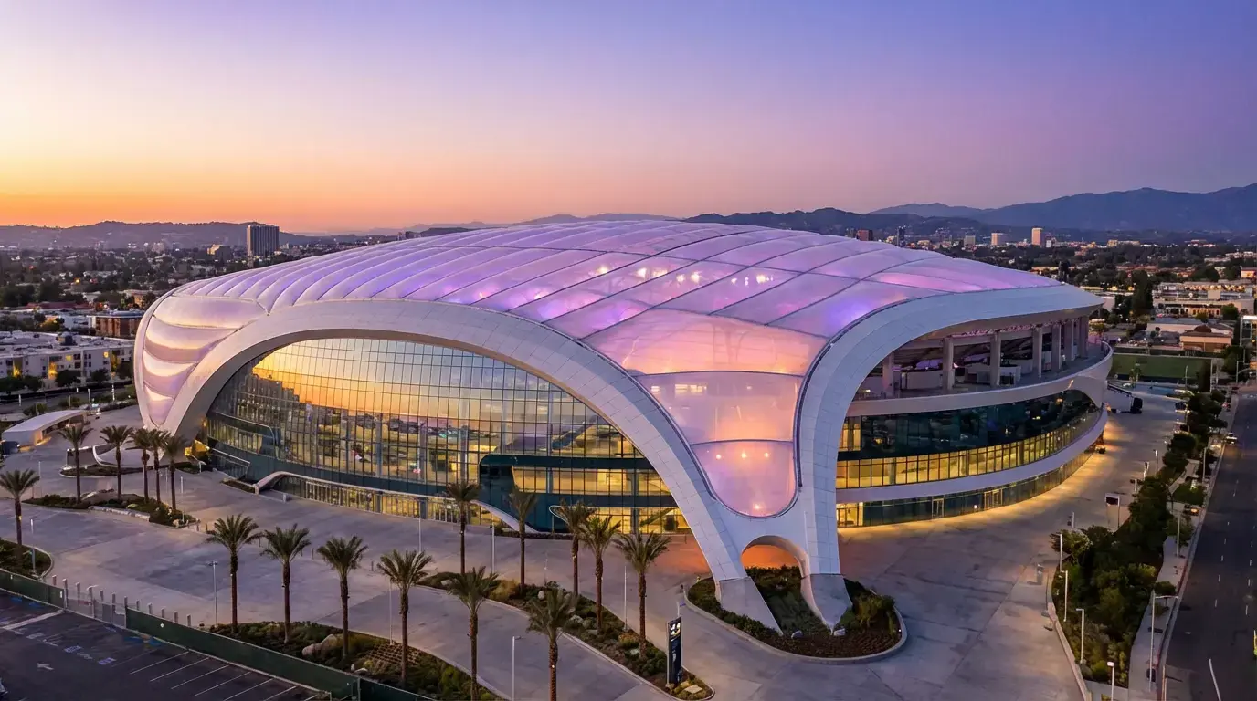SoFi Stadium Los Angeles VB 2026 kulcshelyszín világ legdrágább stadionja
