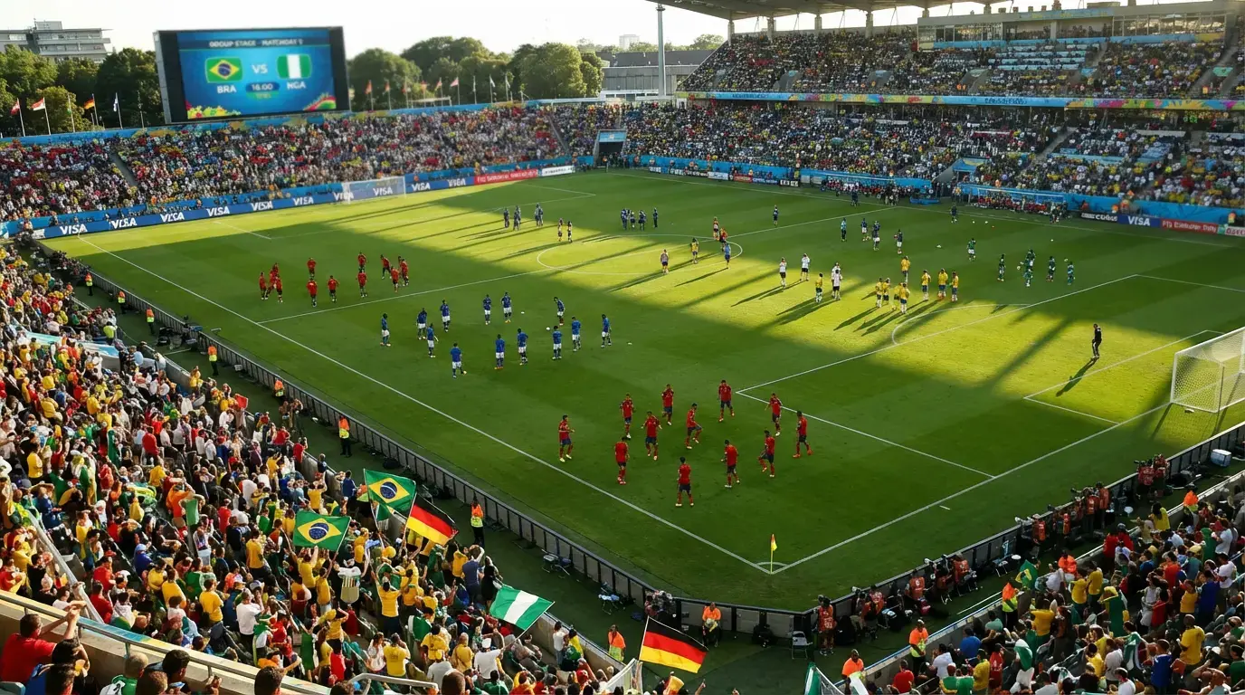 A 2026-os labdarúgó-világbajnokság 48 csapatos mezőnye a pályán